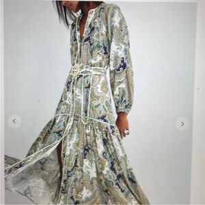 Veronica Beard Kadar printed linen dress. Size 2.